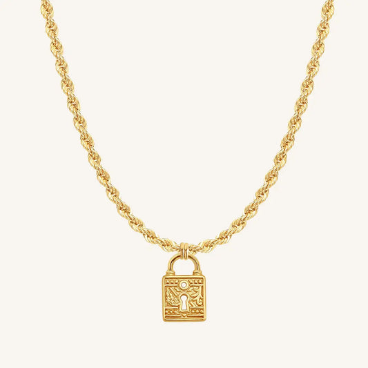 The  GOLD-Rope  Sanctuary Keylock Necklace by  Francesca Jewellery from the Necklaces Collection.