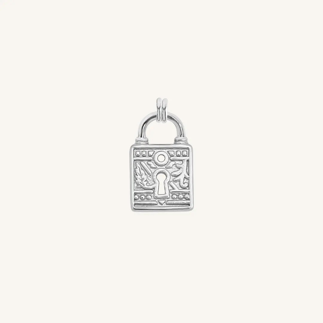 The  SILVER  Sanctuary Keylock Charm by  Francesca Jewellery from the Charms Collection.