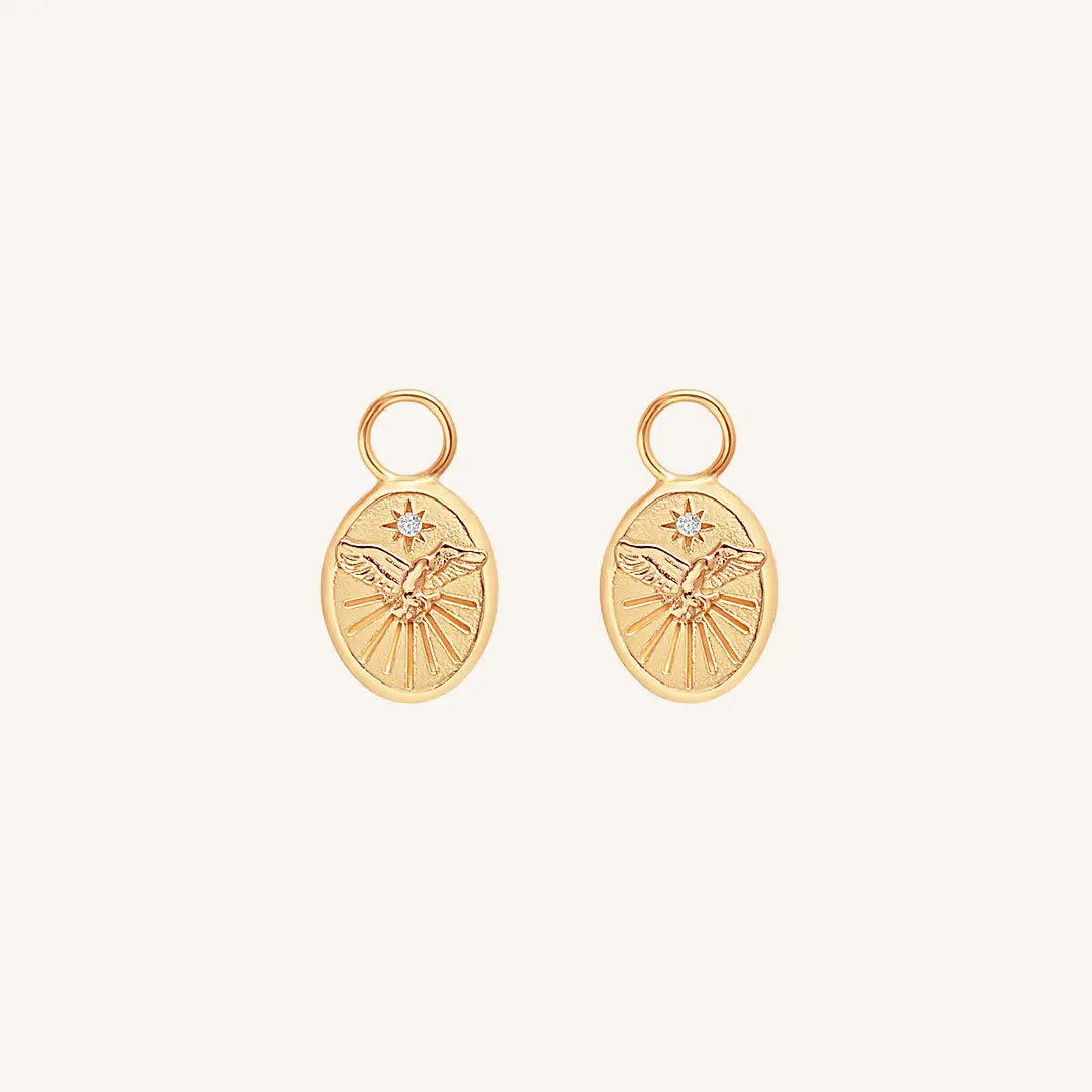 The  ROSE  Soar Hoop Charms Set of 2 by  Francesca Jewellery from the Earrings Collection.