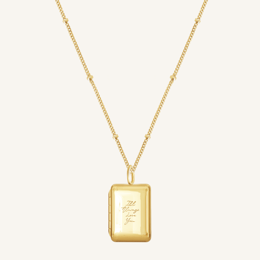 Etch Engraved Story Photo Locket Necklace