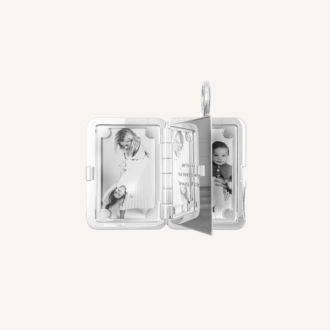 Etch Engraved Story Photo Locket Necklace