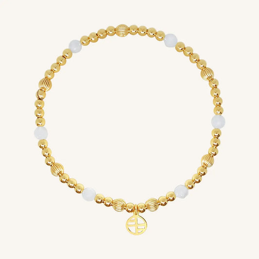 The  GOLD-L  Woodstock Bracelet Moonstone by  Francesca Jewellery from the Bracelets Collection.