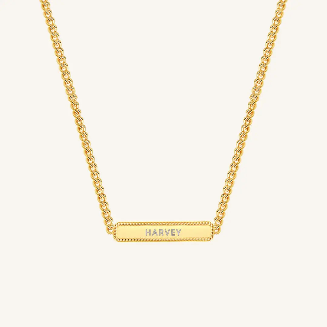 The  GOLD  Etch Bar Necklace by  Francesca Jewellery from the Necklaces Collection.