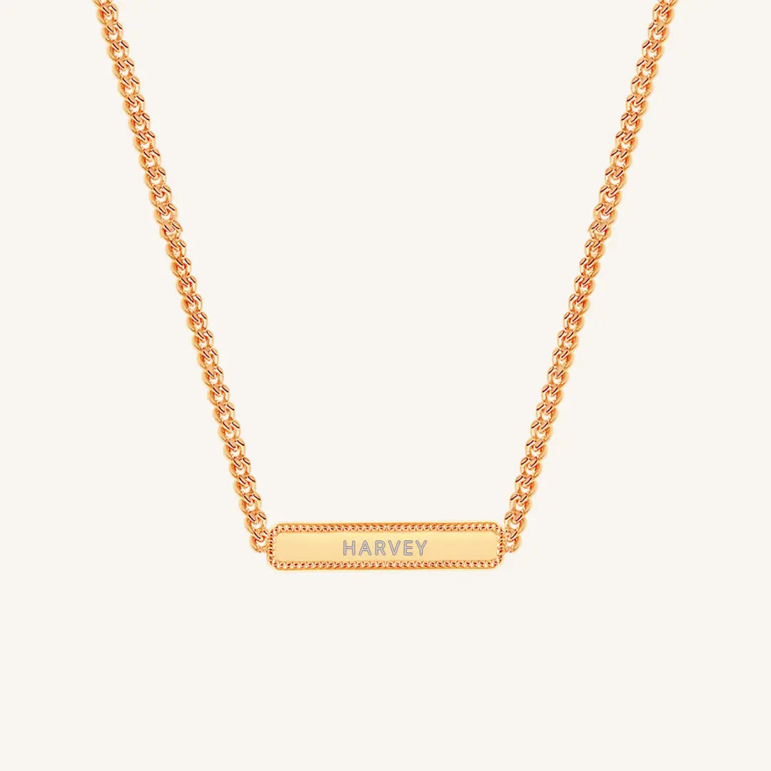The  ROSE  Etch Bar Necklace by  Francesca Jewellery from the Necklaces Collection.