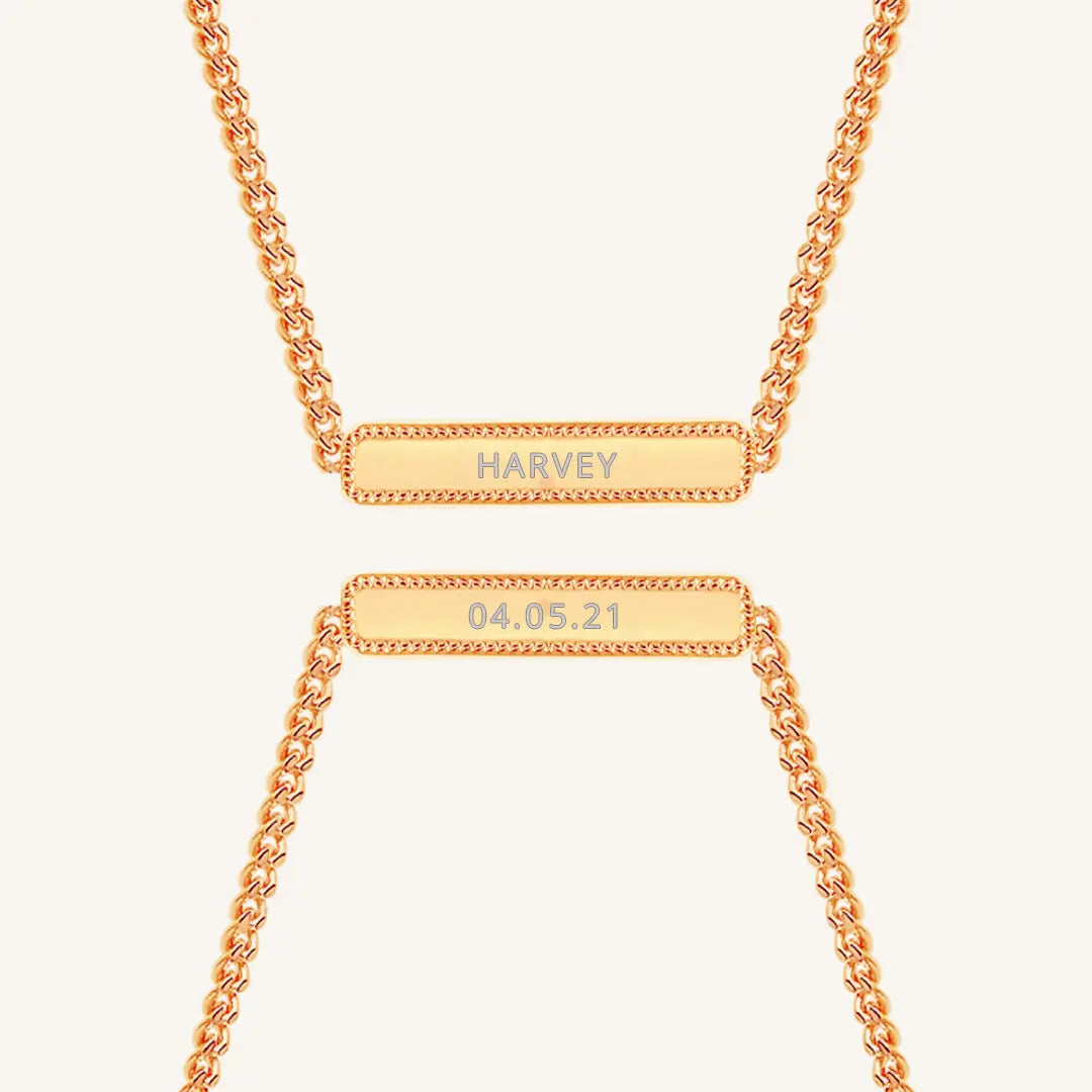 The    Etch Bar Necklace by  Francesca Jewellery from the Necklaces Collection.