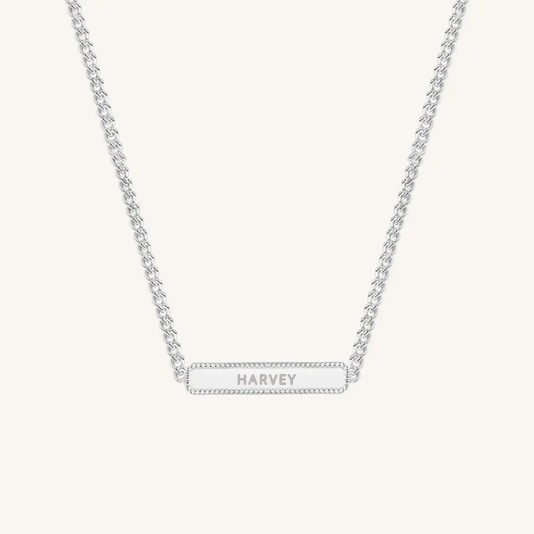 The  SILVER  Etch Bar Necklace by  Francesca Jewellery from the Necklaces Collection.
