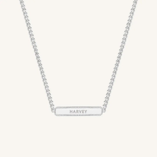 The  SILVER  Etch Bar Necklace by  Francesca Jewellery from the Necklaces Collection.